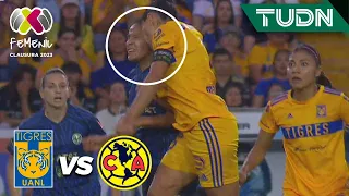 ¡QUÉ GOLPAZO! Choque de cabezas DURÍSIMO | Tigres 0-0 América | CL2023 Femenil - Semis | TUDN