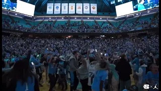 UNC students rush court at watch party for the Final Four