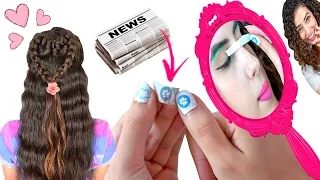 3 DIYs da BELEZA: UNHAS DE JORNAL, PENTEADO CORAÇÃO & DELINEADO GATINHO PERFEITO | Paula Stephânia