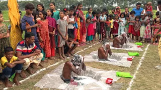 গায়ে সাবান ঘষে শেষ করার আজব চ্যালেঞ্জ। চাচাদের মজার খেলা দেখে গ্রামের সবাই আনন্দে মেতে উঠলো