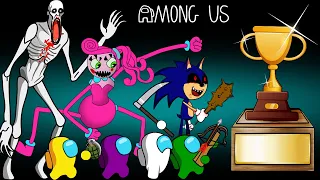 Among us vs Mommy Long Legs, SCP 096, Sonic.exe - 어몽어스 VS 좀비 애니메이션 - Peanut Among Us animation