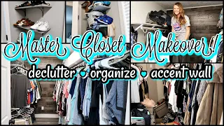 NEW *2023* HUGE MASTER CLOSET TRANSFORMATION | DECLUTTER + ORGANIZATION + ACCENT WALL