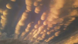 Gorgeous sunset with memorable Mammatus clouds