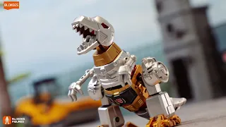 Blokees Transformers Stop Motion Smackdown!  Grimlock vs. Starscream - Who Will Win?! |