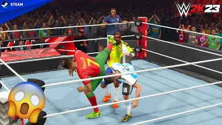 WWE 2K23 - Ronaldo & Messi vs. Mbappe & Neymar | Smackdown