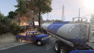The truck driver didn't finish very well