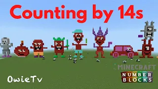 Numberblocks Minecraft COUNTING BY 14s Learn to Count | SKIP COUNTING BY 14s |COUNTING AND MATH SONG