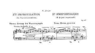 Nikolai Medtner - Second Improvisation (in variation form), Op. 47 [with score]