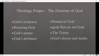 Introduction to Theology Proper, Lesson 1