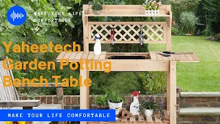 Yaheetech Potting Bench w/ Slide-out Top & Sink #pottingtable