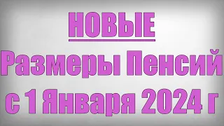 НОВЫЕ Размеры Пенсий с 1 Января 2024 г