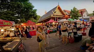 🇹🇭 Sunday Night Market Chiang Mai - A 4K Walking tour in Thailand