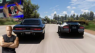 RACING - DODGE CHARGER R/T (Dominic Toretto) - Forza Horizon 5 - Steering Wheel + Shifter - Gameplay