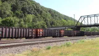 NS Virginian heritage unit leading train 60H at Leetsdale, PA