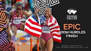 Garrett brings home the 400m hurdles gold in 56.16 | World Athletics U20 Championships Cali 2022