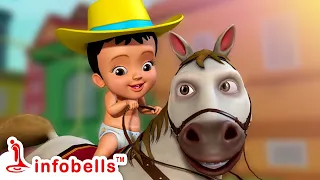 Chal mere ghode mujhko tu gaanv mein ghumana - Horse Song | Hindi Rhymes for Children | Infobells