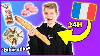 CAŁY DZIEŃ JEM TYLKO FRANCUSKIE JEDZENIE 😱🥖 *24h challenge* | Dominik Rupiński