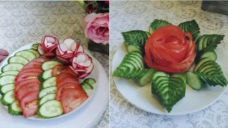 Красивая Овощная НАРЕЗКА // Sabzavotlarni Chiroyli kesish turlari (Karving) // Vegetable CARVING