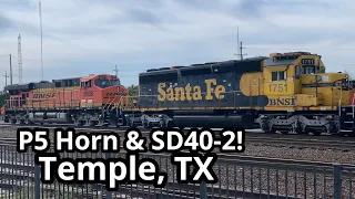 10-7-23 P5 & Bluebonnet SD40-2!!! BNSF 5808 leads the YTPL1651-07F in Temple, TX