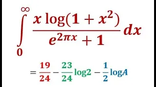 Integral over positive x of x log(1+x²)/(1+exp(2𝝅x))