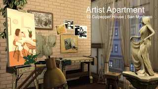 Artist Apartment 🎨 | The Sims 4 | 19 Culpepper House | San Myshuno | Stop Motion Build | No CC