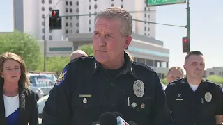 Phoenix Police hold press conference after officer was shot