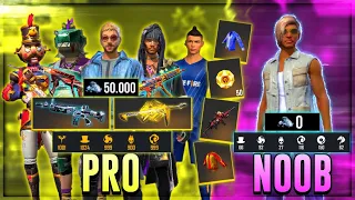 فري فاير حولت حساب متابع من نوب الي اقوي حساب بالعبة ب50الف جوهرة🔥😱Free Fire