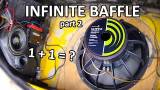 Infinite Baffle Test Continues with Dual Subwoofers | Dayton Audio UM18 + Ground Zero 6XSPL part 2