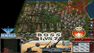 Boss General 1 vs 7 Hard Generals - Command & Conquer Generals Zero Hour (City Assault)