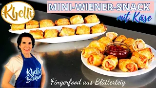 Mini Wiener Snack aus Blätterteig mit Käse/Fingerfood/ Faschingparty/Silvesterparty/Geburtstsparty