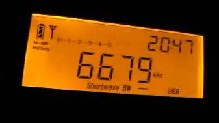 Hong Kong Volmet 6679 kHz received in Germany on Tecsun PL-660