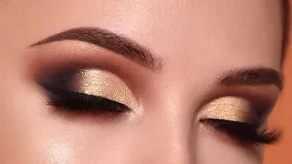 Glam Gold Smokey Eye Makeup Tutorial | Morphe 35O2 Palette