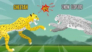 Cheetah vs Snow Leopard | Big Cat Tournament [S1] | Animal Animation