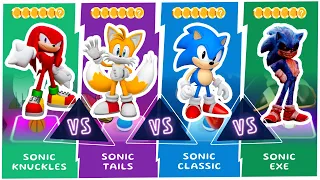 Sonic Classic 🆚 Sonic Exe 🆚 Sonic Tails 🆚 Sonic Knuckles- Tiles Hop GamePlay - Who Will Win?