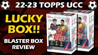 LUCKY VALUE BOX!! 2022-23 Topps UEFA Club Competitions Blaster 2x Box Soccer Review