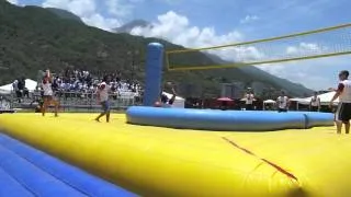 double-double Bossaball serve