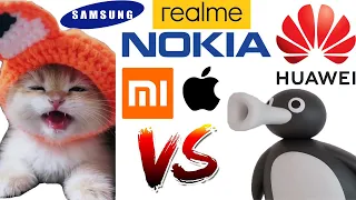 Cute Kitten Meows VS  Noot noot meme but famous phone ringtones