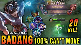 2x MANIAC! 20 Kills Badang Insane ATK Speed Build 100% CAN'T MOVE - Build Top 1 Global Badang ~ MLBB