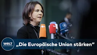 KLARE KANTE: Baerbock wirbt für konkrete EU-Beitrittsperspektive für Ukraine | WELT Dokument