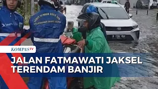 Banjir di Jalan Raya Fatmawati, Jakarta Selatan Sebabkan Kemacetan Panjang