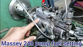 how to massey ferguson diesel pump fuel setting // massey 240 fuel pump