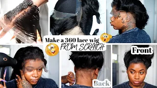 How to: MAKE A 360 LACE WIG FROM SCRATCH 😳 |  small head friendly | Laurasia Andrea Wigs