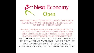 #NEO20x Innovationsökosysteme und die Transformation von Wirtschaft und Gesellschaft
