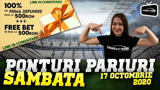 Ponturi pariuri sportive 17.10.2020