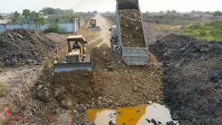 Wonderful Stronger Komatsu Dozers Techniques Skills Building Foundation Road Construction