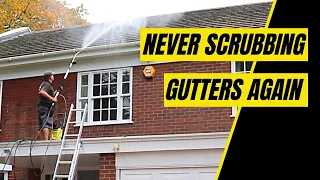 Gutter and Fascias Cleaning With An 18' Pressure Washer Lance and a Karcher K4