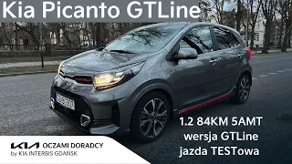 Kia Picanto [1.2 84KM 5AMT] jazda TESTowa po MIEŚCIE | wersja GTLine + NAV w kolorze Astro Grey