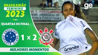 CRUZEIRO 1 X 2 CORINTHIANS | MELHORES MOMENTOS |QUARTAS DE FINAL BRASILEIRÃO FEMININO 2023| ge.globo