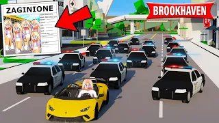 WIELKI POŚCIG POLICJI ZA PIĘCIORACZKAMI na BROOKHAVEN RP w ROBLOX!