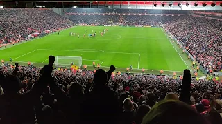 Liverpool, We Shall Not Be Moved Chant live from the Kop - We're gonna win the football league